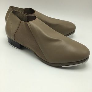 Leo's slip on jazz tap shoes suntan tan leather 11